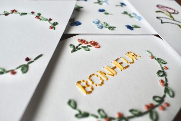 kit motif diy broderie sur papier, par pistil et pastel
